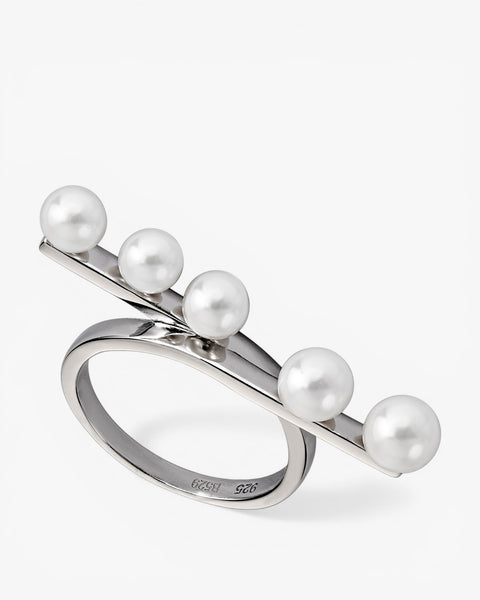Minimalist design pearl rings