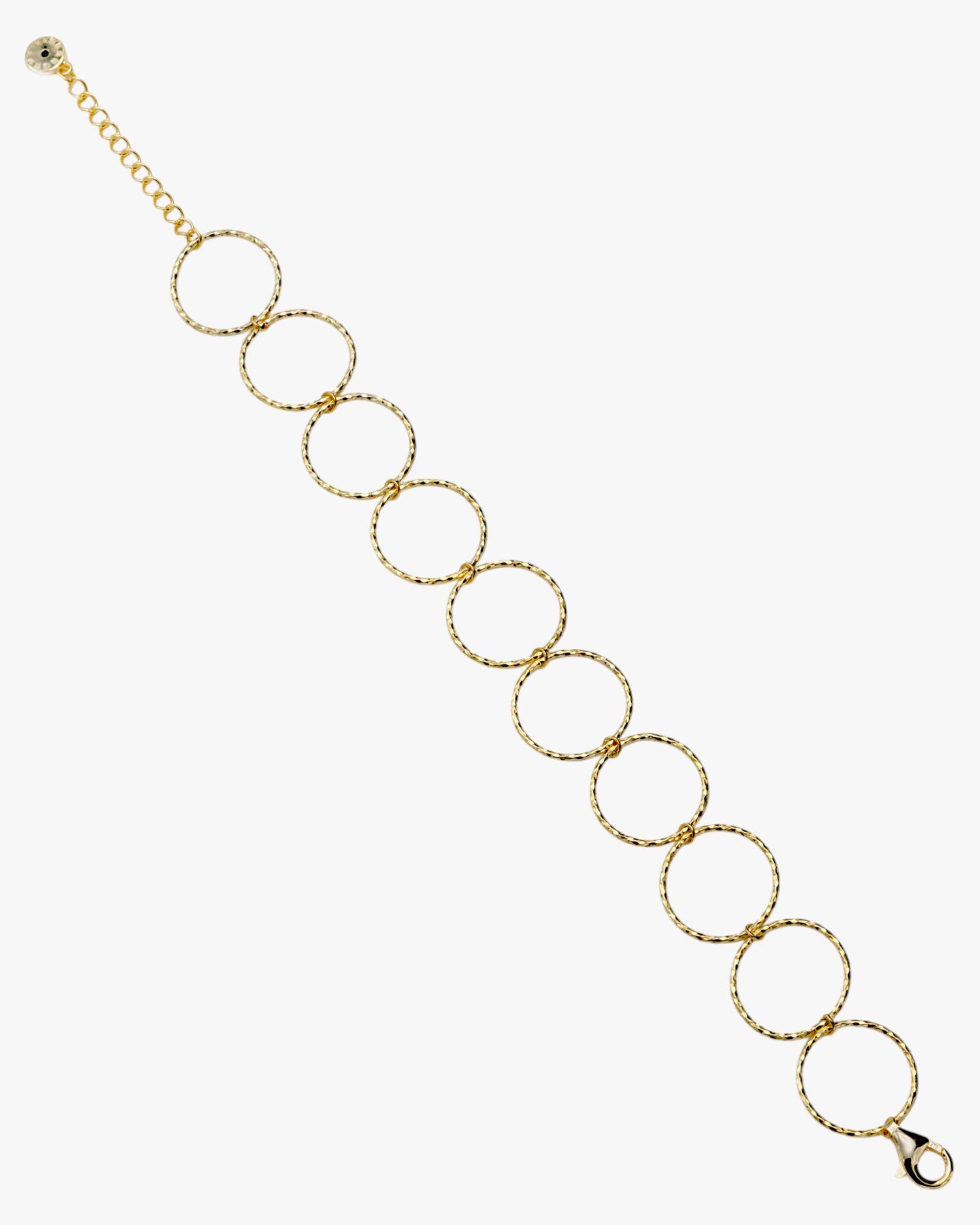 Bracelet à maillons en argent plaqué or avec un motif de créoles de style bohème