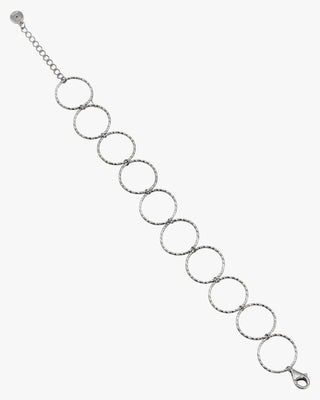 Pulsera eslabones plata diseño aros estilo boho