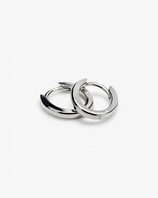 Boucles d'oreilles créoles argentées, mini forme ovale