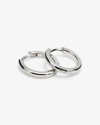 Pendientes aro pequeños de plata con diseño ovalado