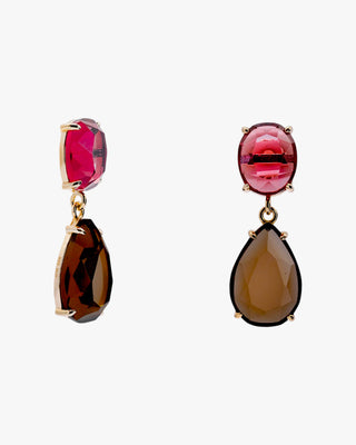 Pendientes de piedras de colores diseño lágrima tono ambar