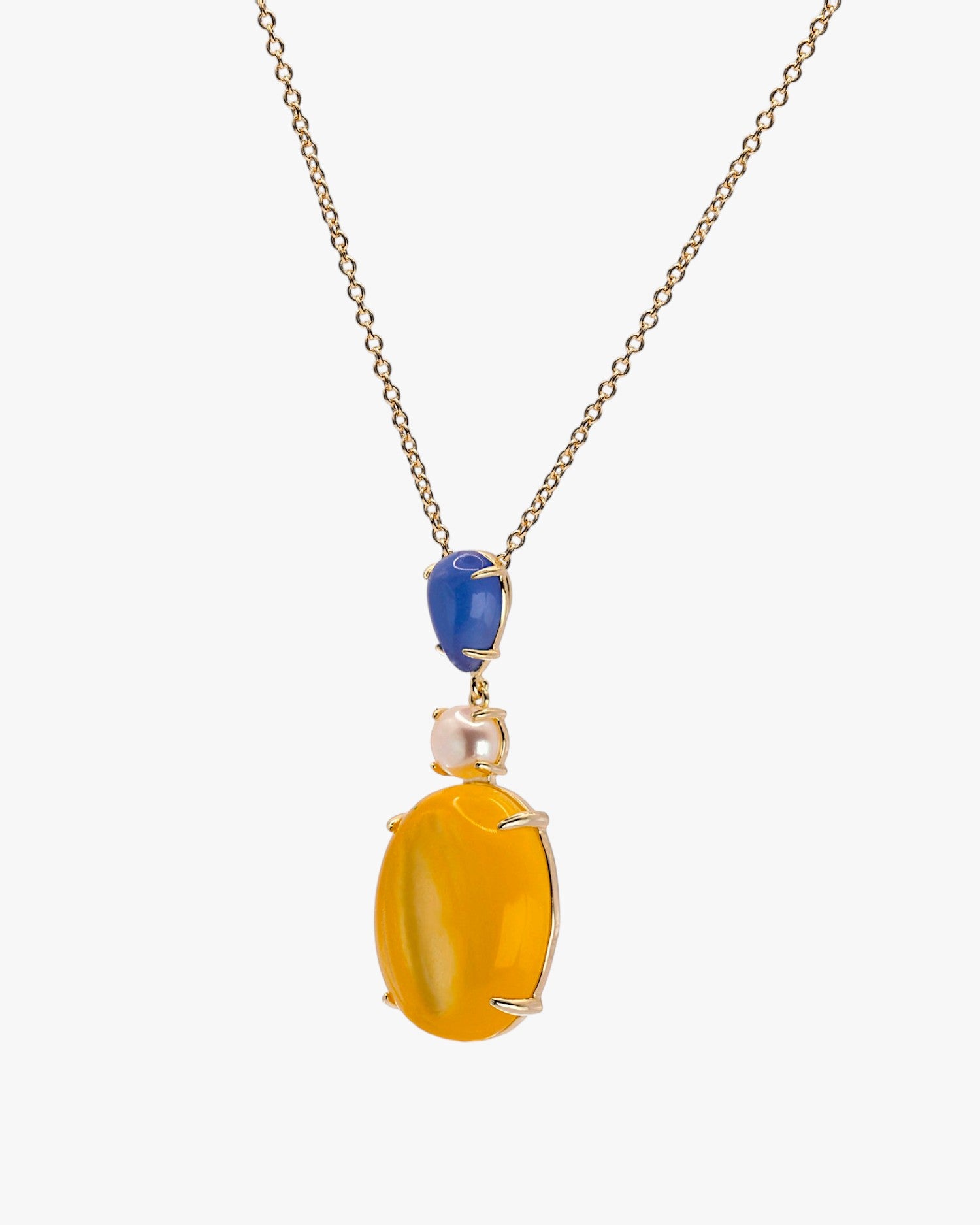 Collares con piedras naturales en tono citrine
