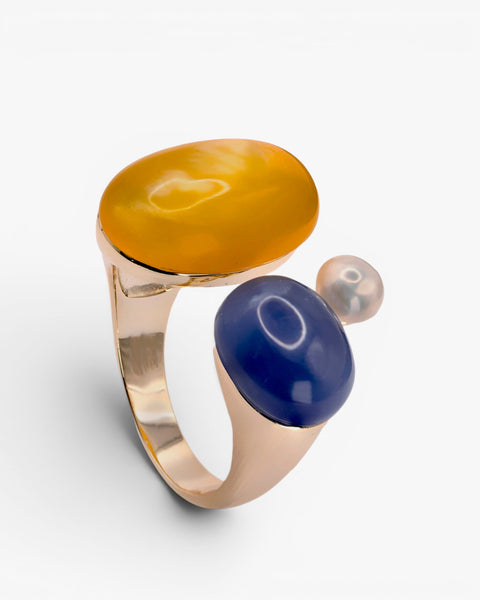Anillos con piedras diseño abierto en tono citrine