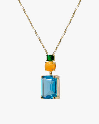 Collares con piedras diseño geométrico tono amazonita