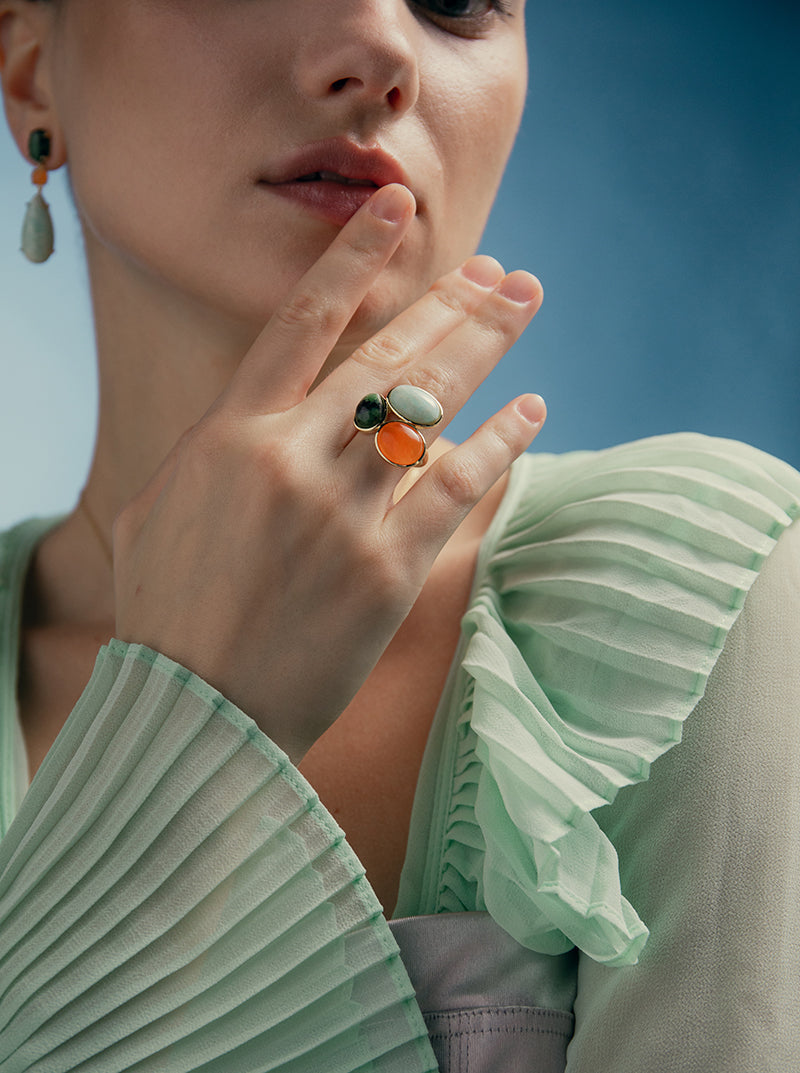 Anillos con piedras de plata en tono nature