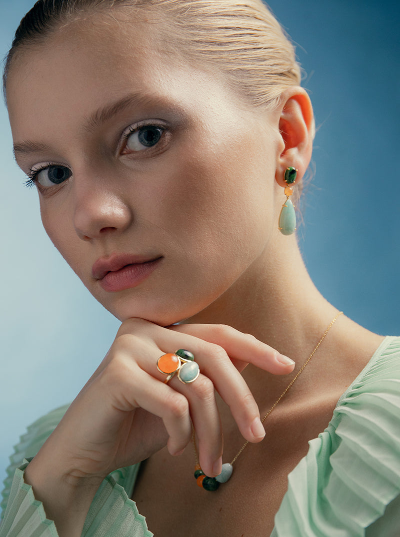 Anillos con piedras de plata en tono nature