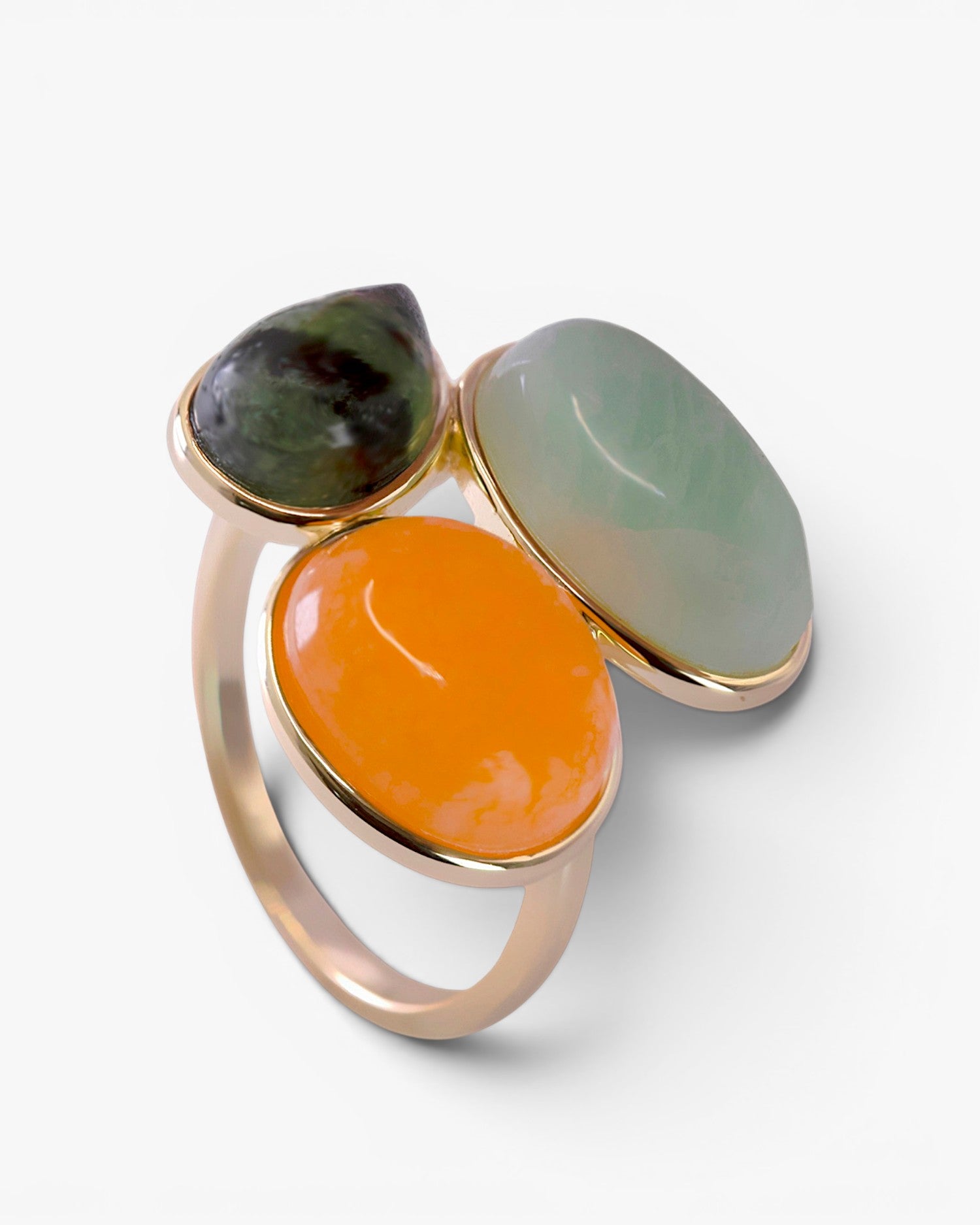 Anillos con piedras de plata en tono nature