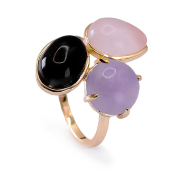 Anillos con piedras de plata en tonos morados