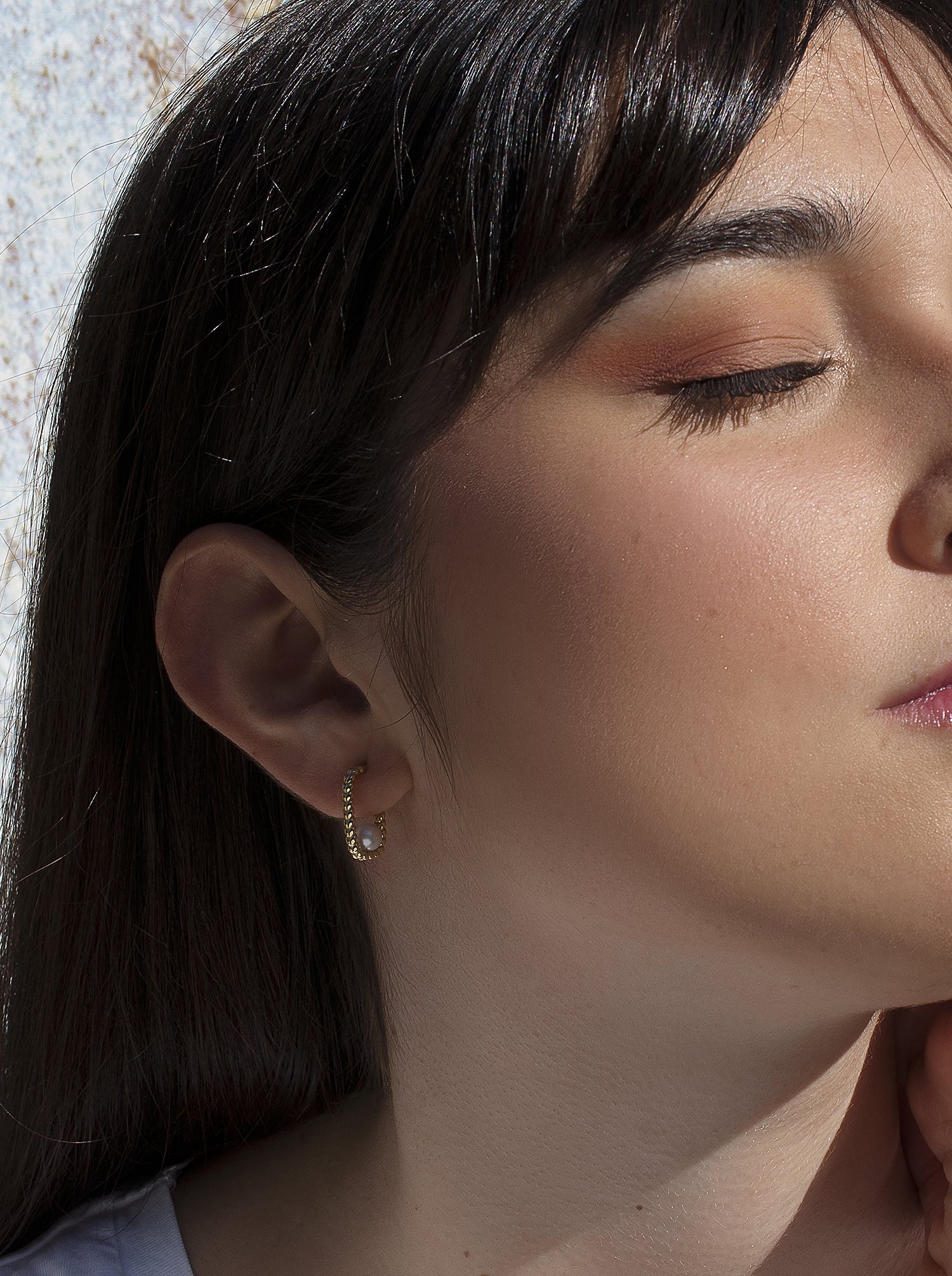 Pendientes perlas de plata bañada en oro diseño espiga