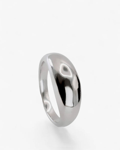 Grandes bagues ovales en argent simple