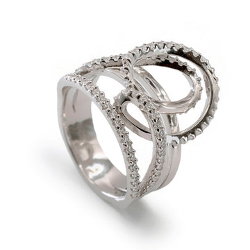 Anillos de diseño con raíles entrelazados