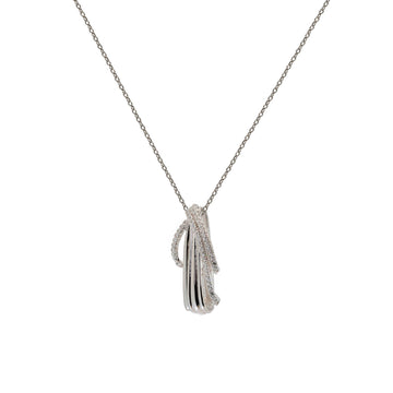 Colgante brillante de plata detalle cruzado con circonitas
