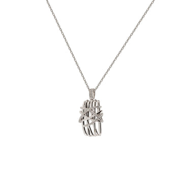 Colgante brillante de plata con detalle entrecruzado