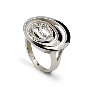 Anillos de plata con circonitas estilo caracola