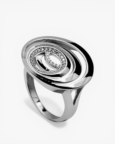 Anillos de plata con circonitas estilo caracola