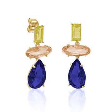 Pendientes de piedras de colores lágrima azurita