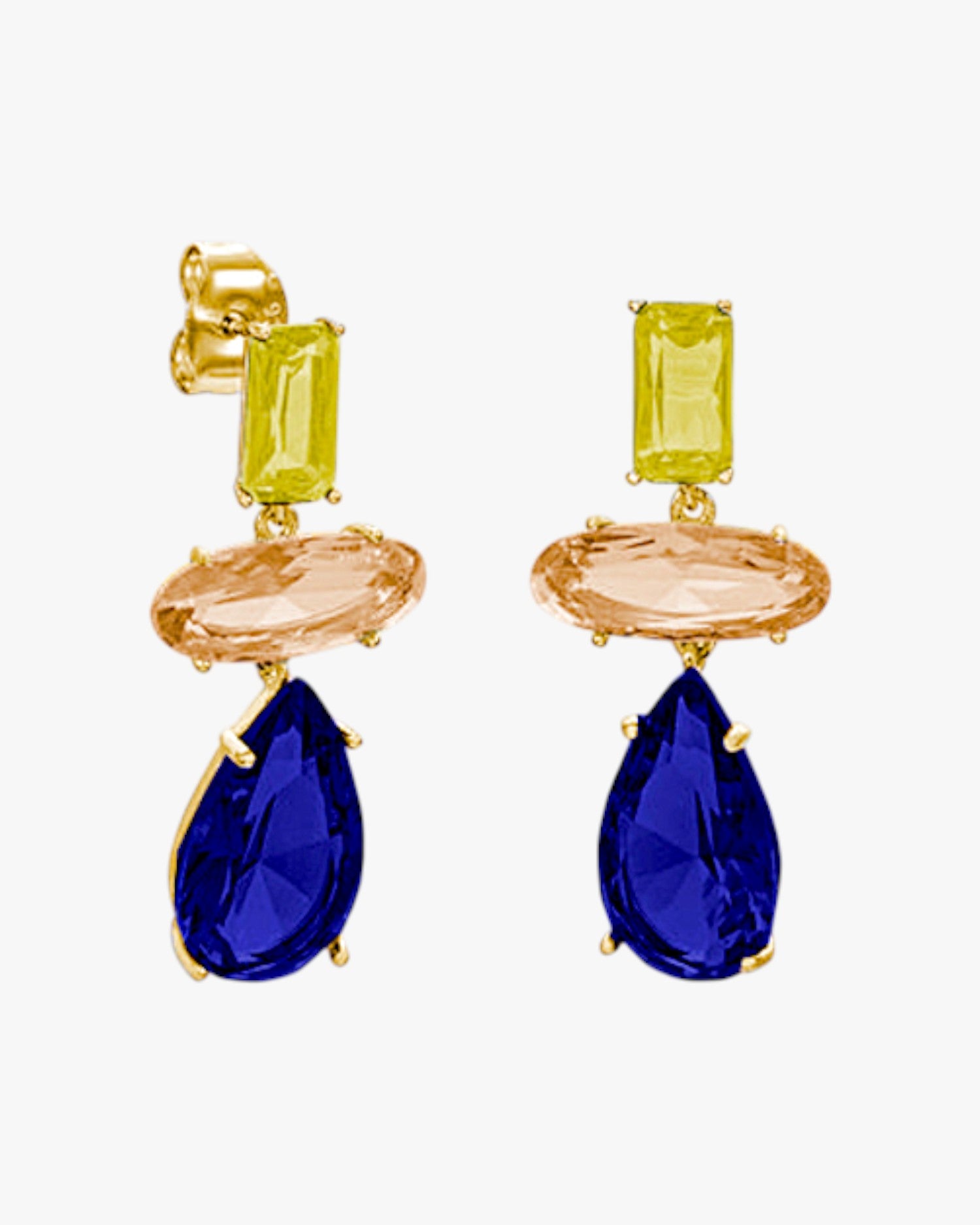 Boucles d'oreilles en azurite couleur larme