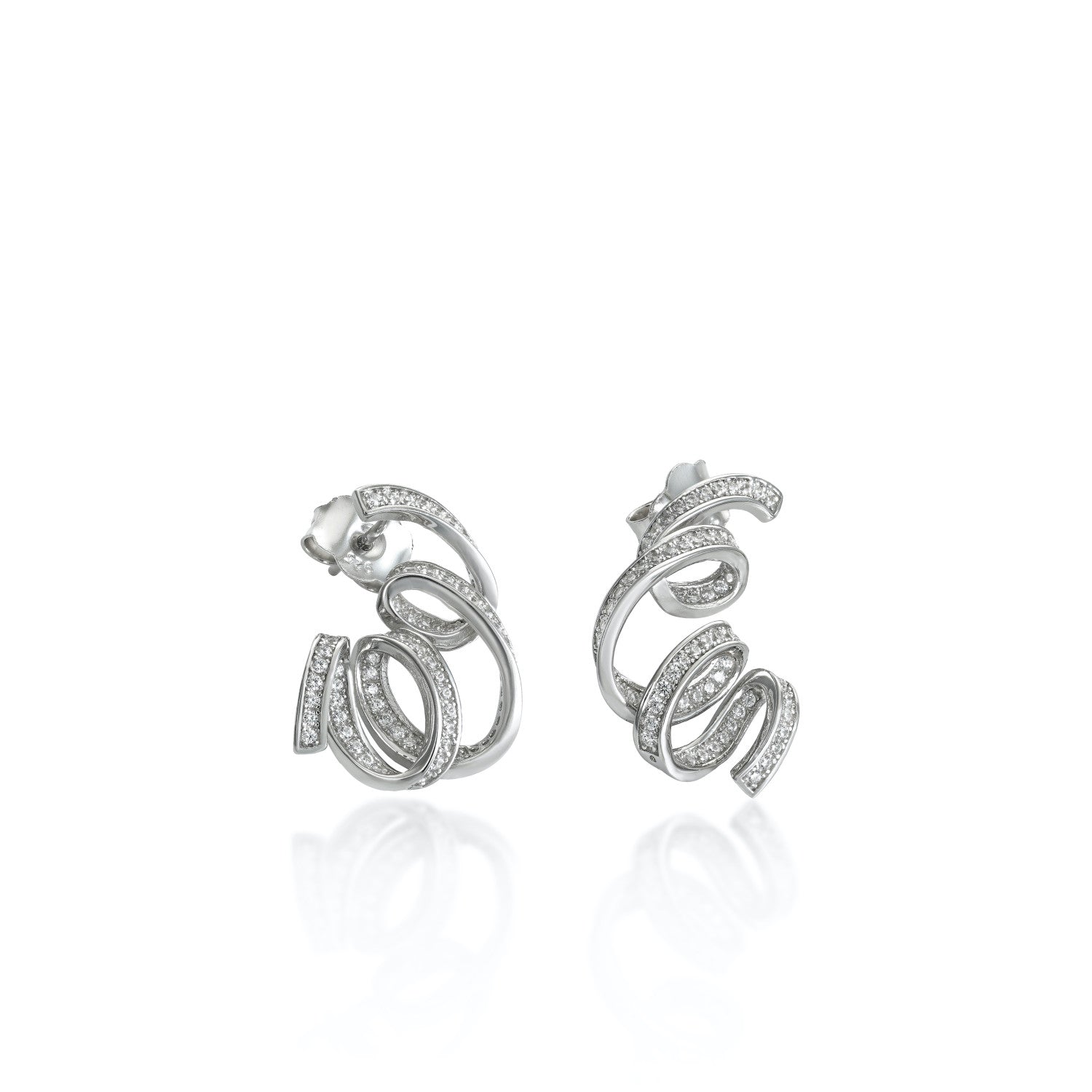 Boucles d'oreilles originaux design serpentine avec zircons
