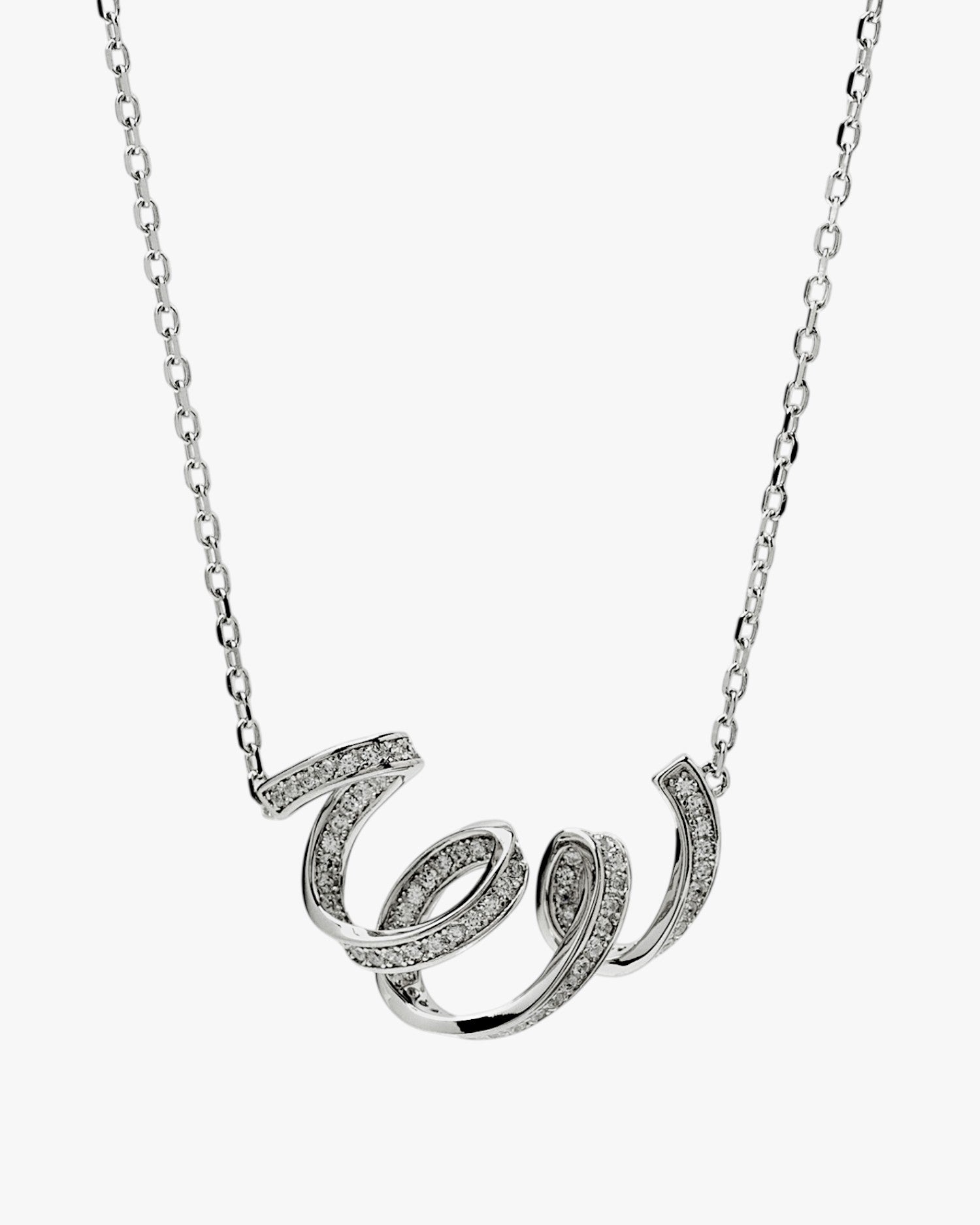 Collares plata originales diseño serpentina con circonitas