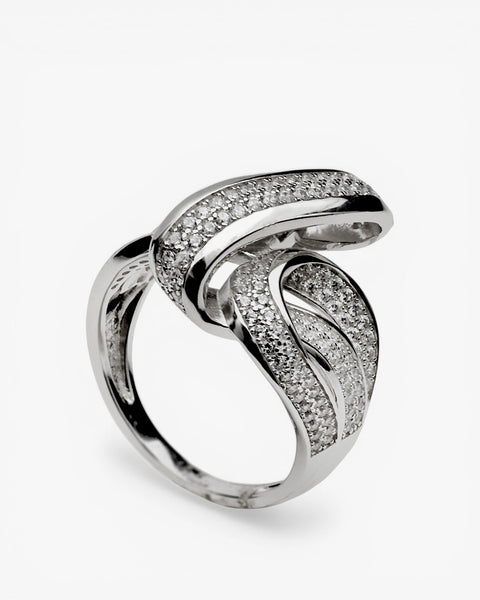Anillos de diseño estilo serpentina con circonitas