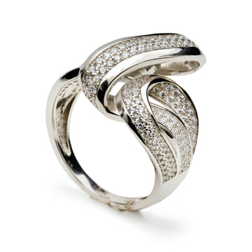 Anillos de diseño estilo serpentina con circonitas
