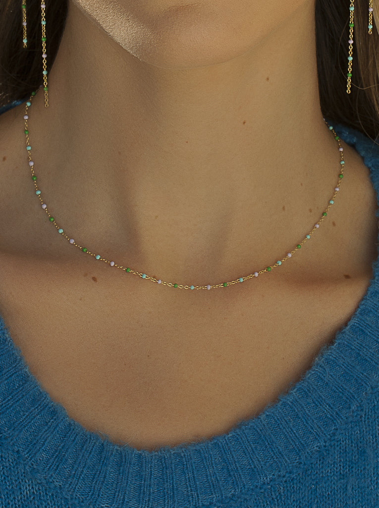 Collares cortos de plata con cadena diseño nature