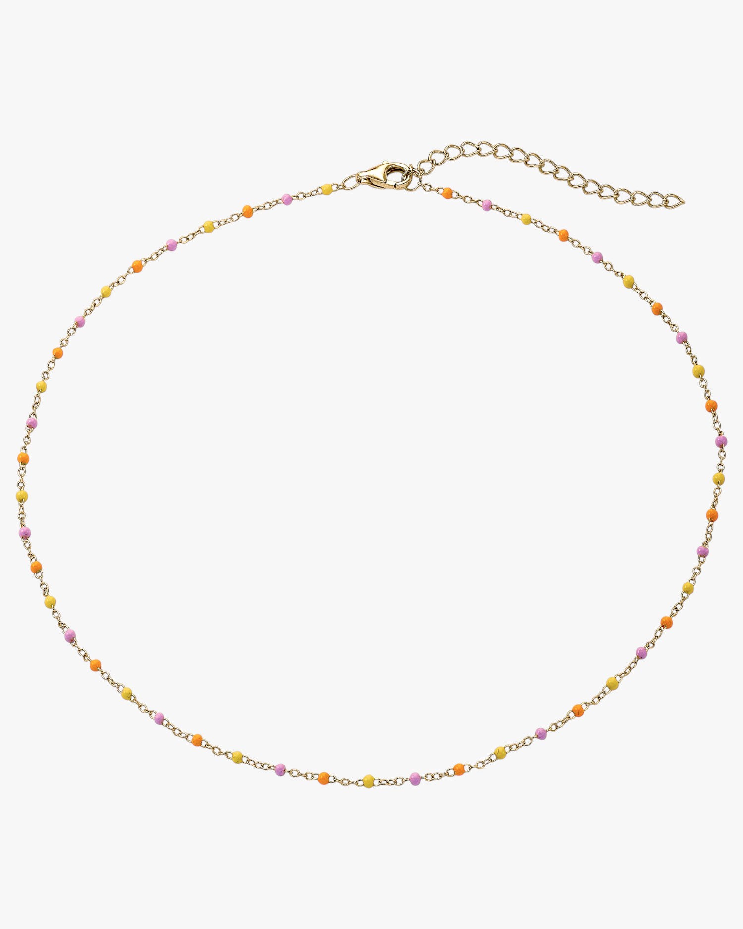 Collares cortos de plata con cadena diseño sunset