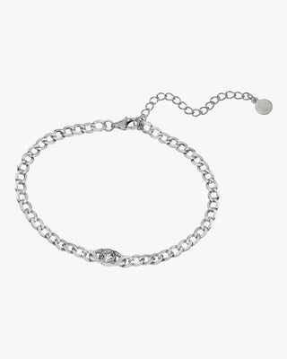 Pulsera eslabones de plata con detalle de circonita