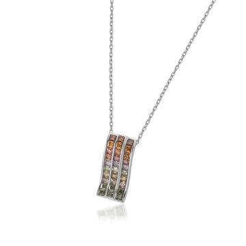 Collares con piedras triple raíl tonos cálidos