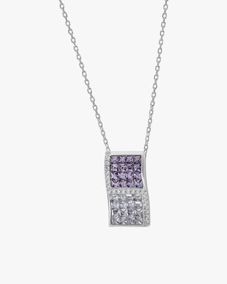 Collares con piedras tonos violetas y circonitas