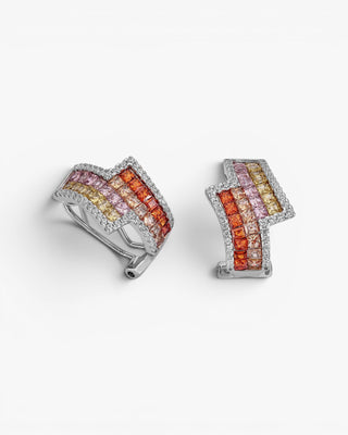Pendientes cierre omega diseño desigual tonos cálidos