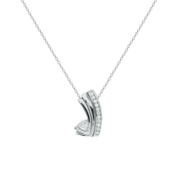 Colgante brillante de plata con detalle de circonitas
