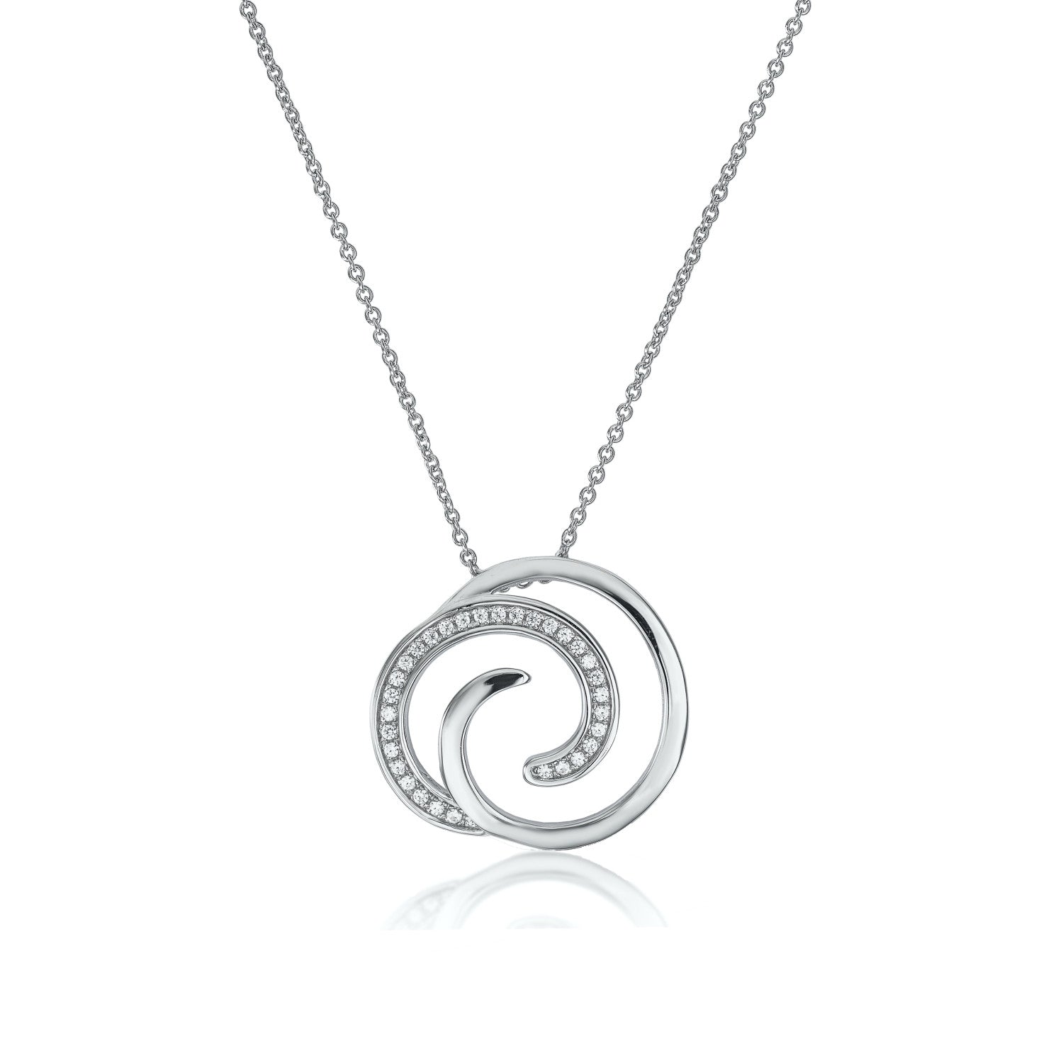 Pendentif brillant en forme d'escargot avec motif en zircone