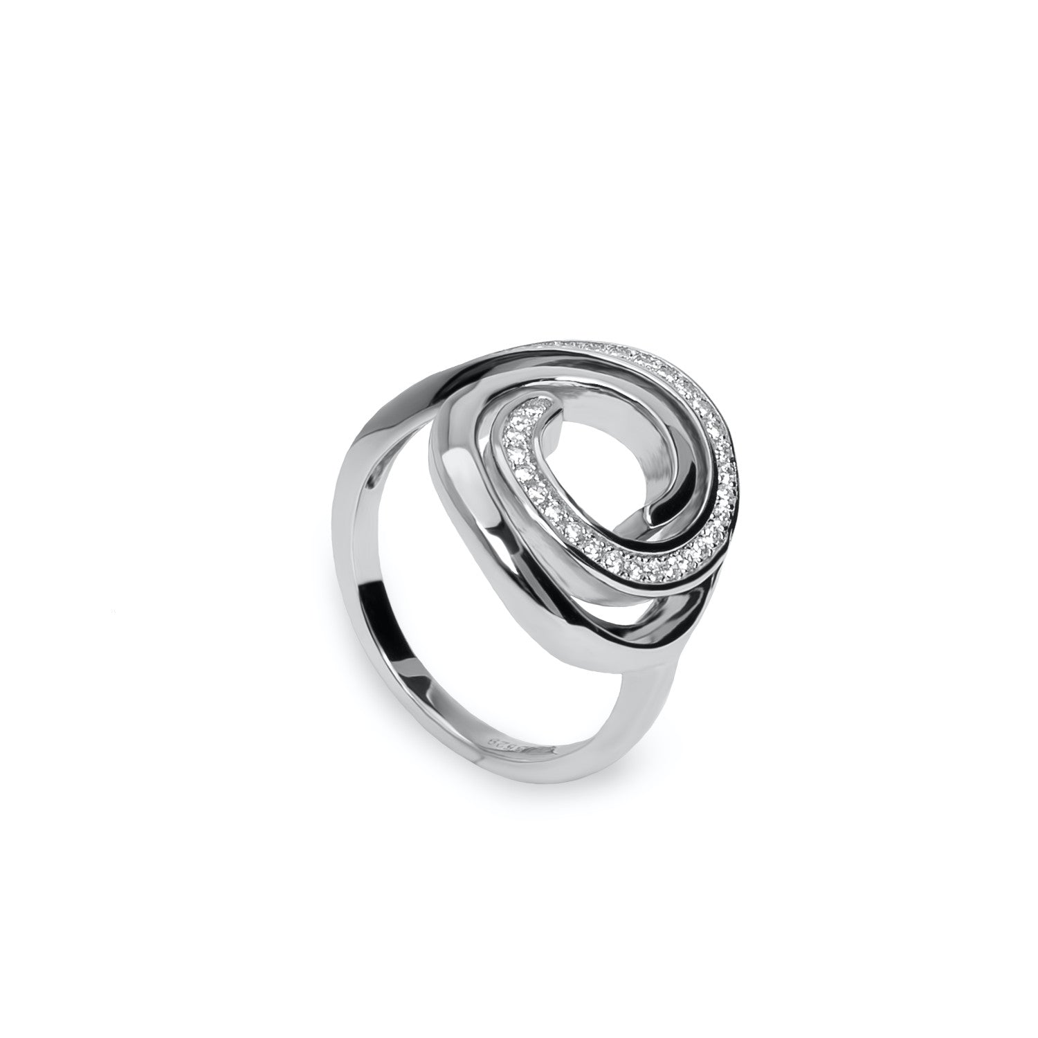 Sterling silver zirconia rings with snail design