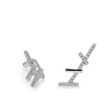 Pendientes trepadores diseño minimalista con circonitas