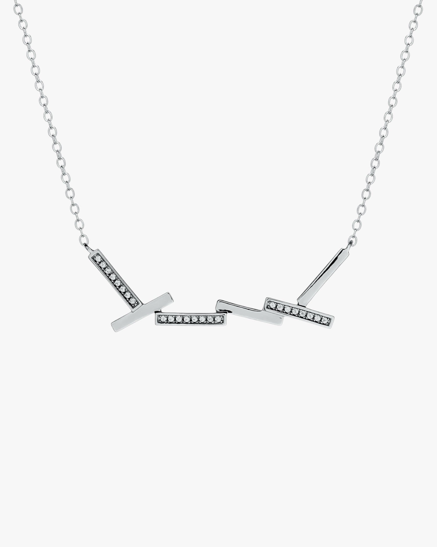 Collares plata originales diseño minimalista con circonitas