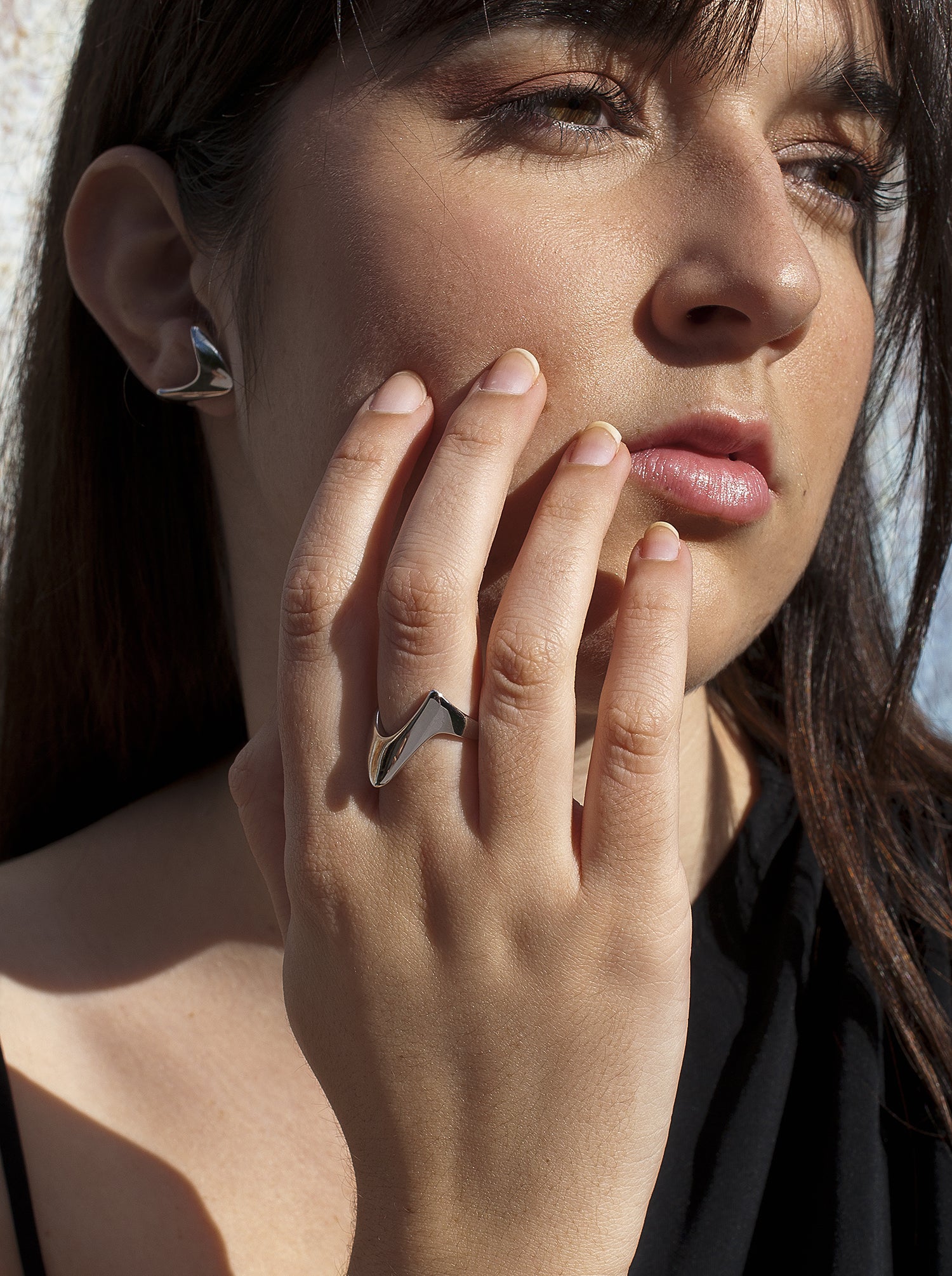 Anillos de diseño de plata diseño punta triangular