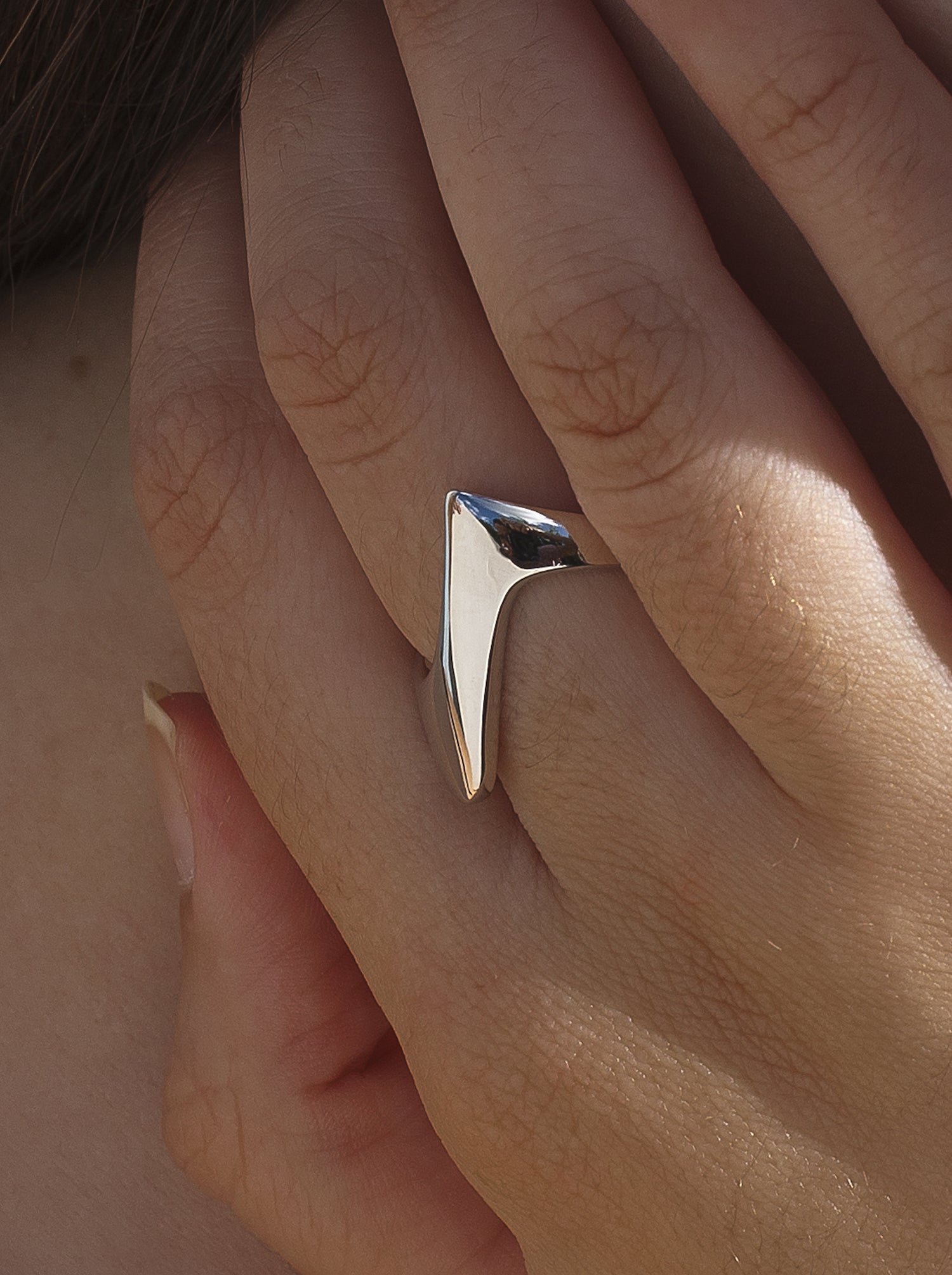 Anillos de diseño de plata diseño punta triangular