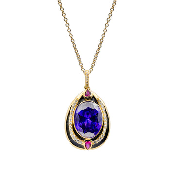 Collares con piedras de colores en tono amatista