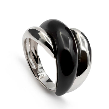 Anillos con piedras diseño vanguardita tono negro