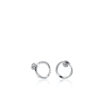 Pendientes aro diseño envolvente con circonitas