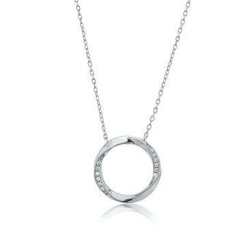 Colgante brillante diseño círculo envolvente con circonitas