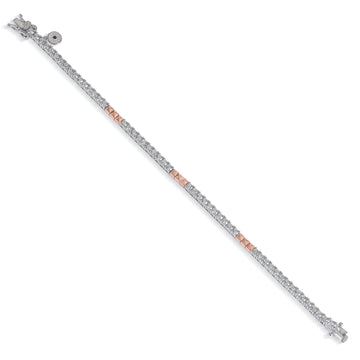 Pulsera riviere bicolor en rosa y circonita talla princesa combinadas