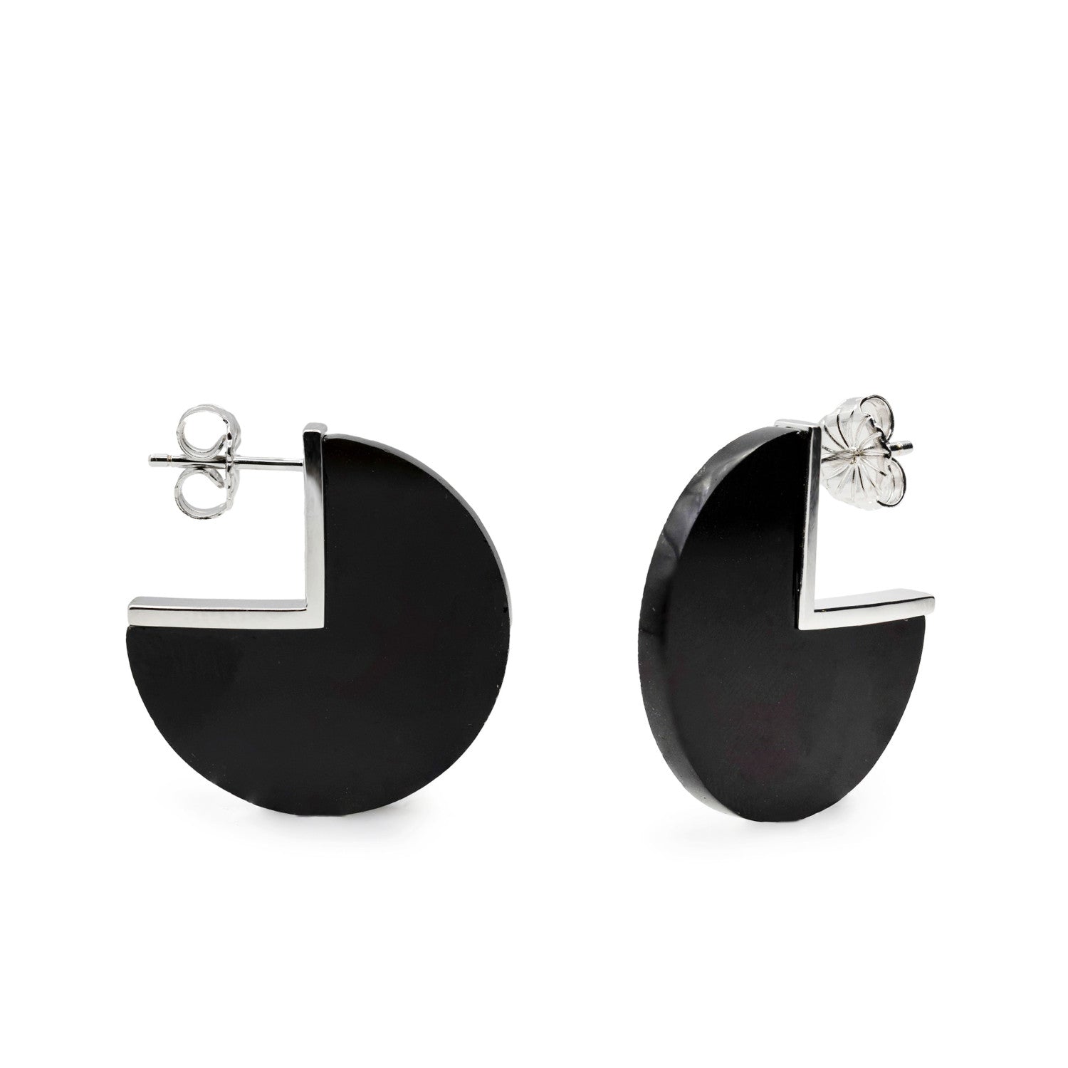 Pendientes de piedra onix en círculo 3/4