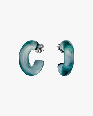 Boucles d'oreilles créoles originales dans les tons bleus