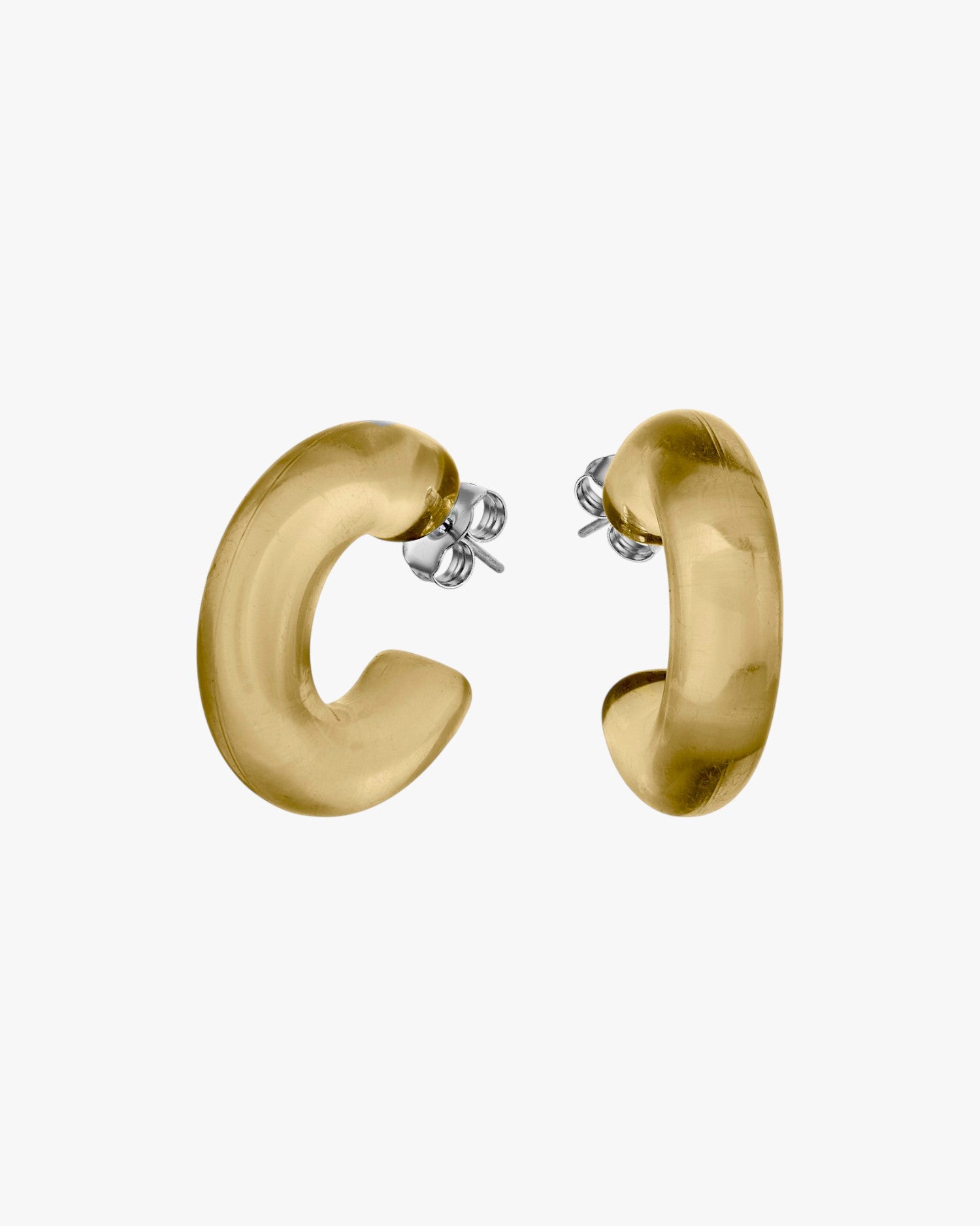 Pendientes aro originales en tono amarillo