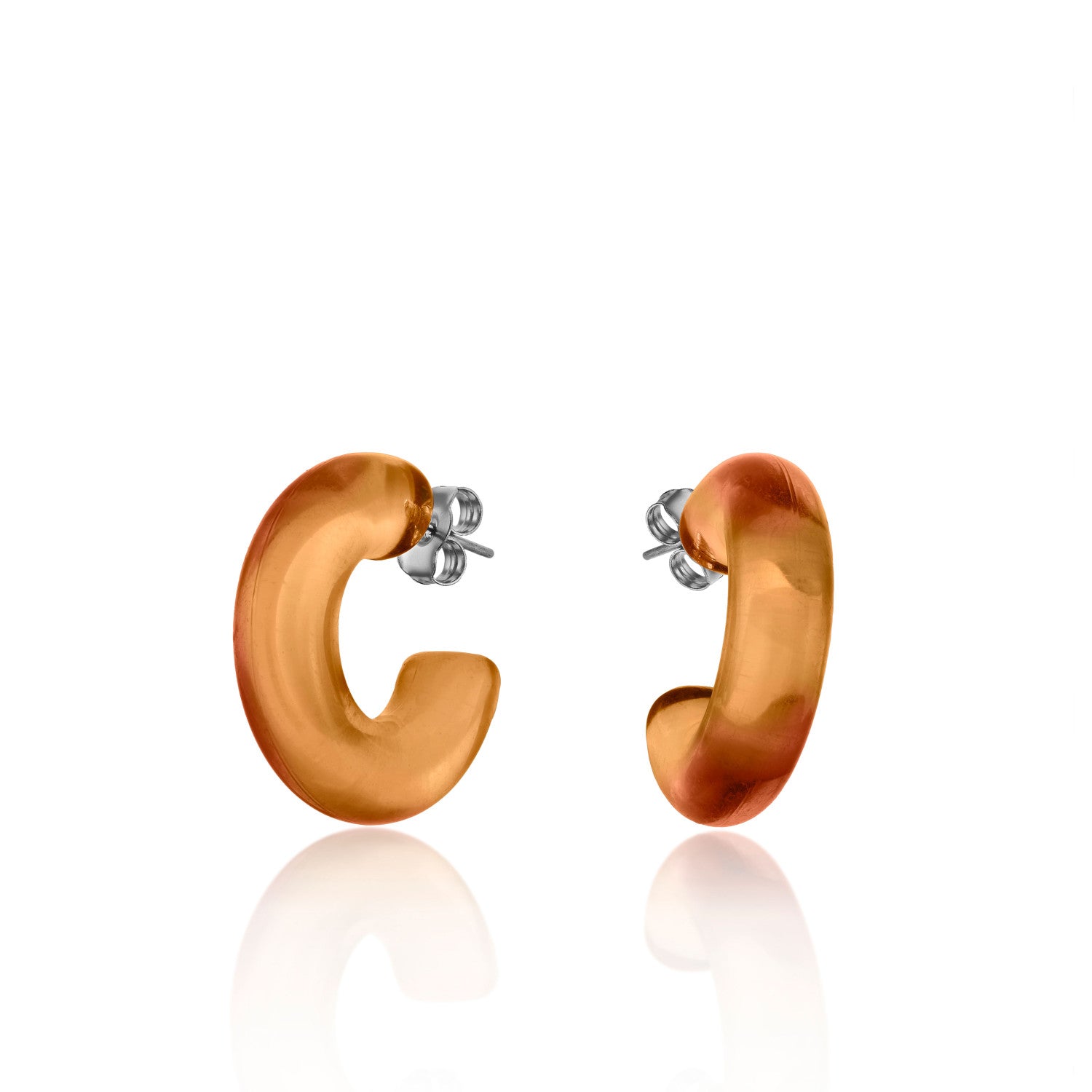 Pendientes aro originales en tono naranja