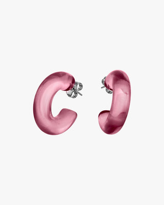 Original hoop earrings in a pink tone