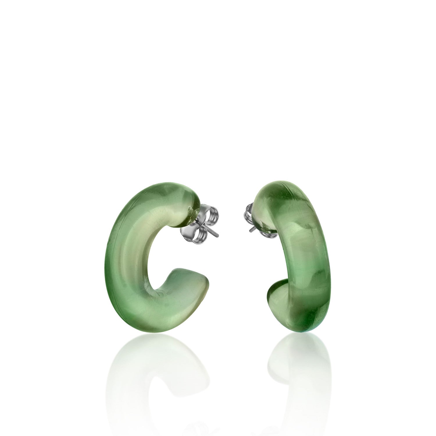 Boucles d'oreilles créoles originales dans les tons verts